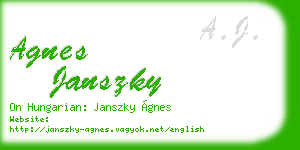 agnes janszky business card