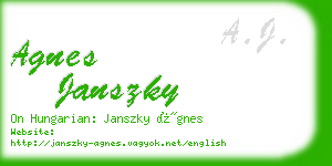 agnes janszky business card